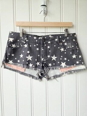Ripcurl Star Print Distressed Denim Summer Shorts Size 7